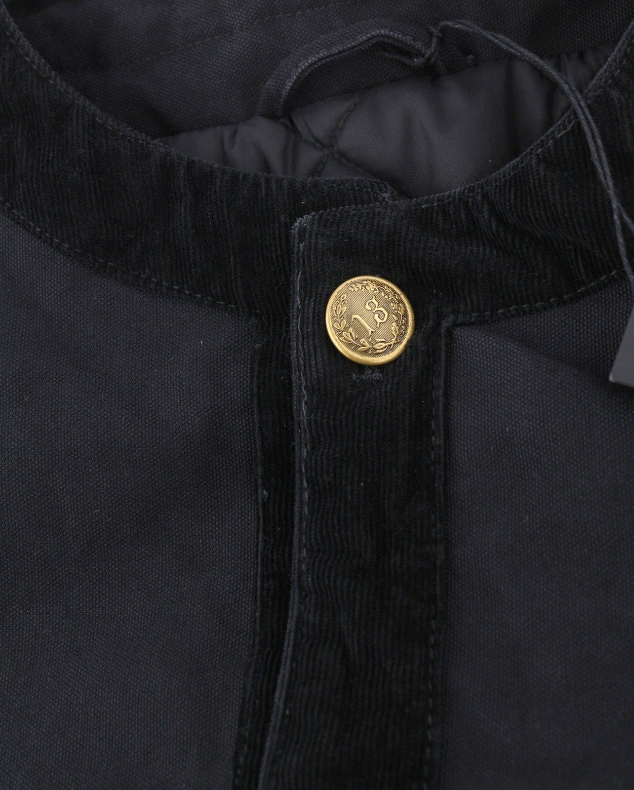 R13 Cord Trimmed Chore Women Jacket M Black Insulated RRP1950