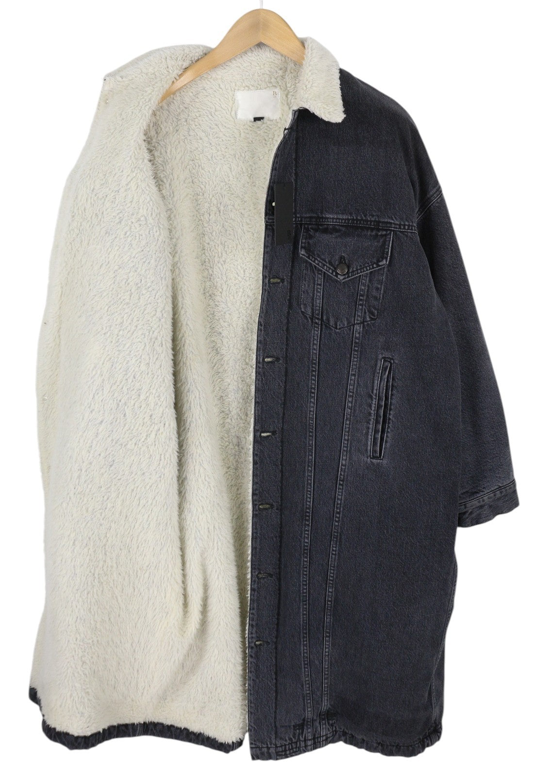 R13 Lyle Trucker Coat Women Jacket M Black Denim RRP999