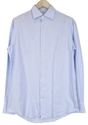 SUITSUPPLY Men Shirt 39 Blue Pinstripe Cutaway