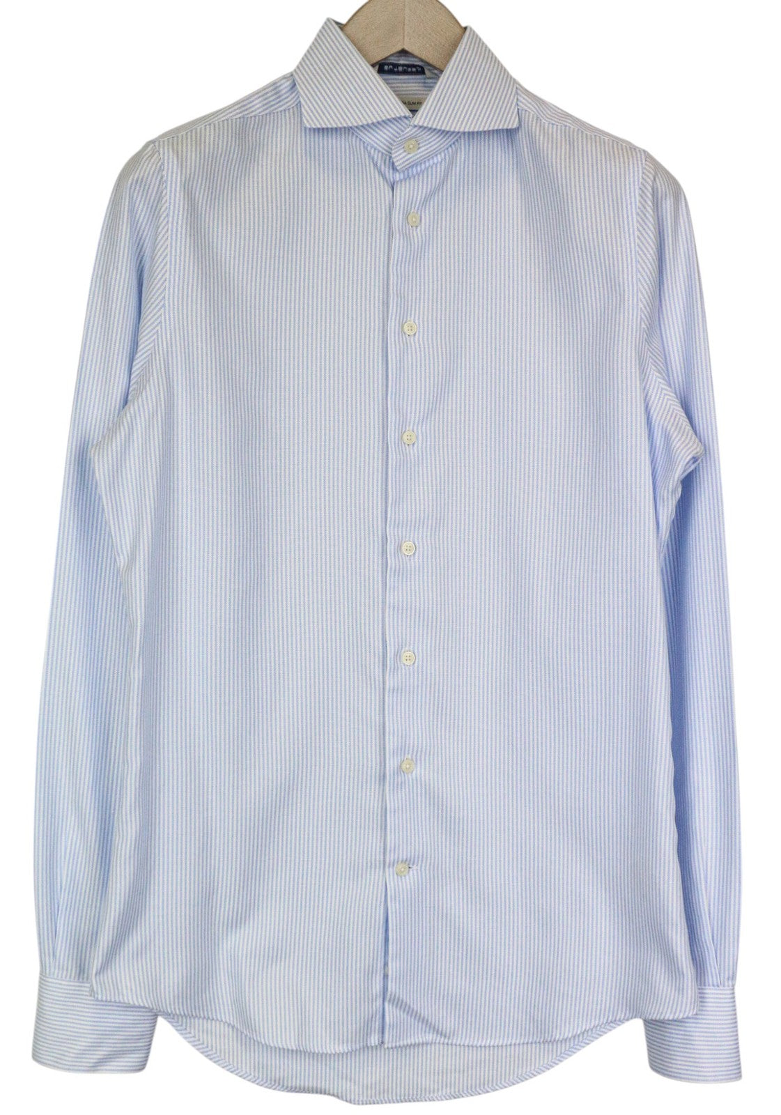 SUITSUPPLY Try On Extra Slim Men Shirt 38L Blue Pinstripe