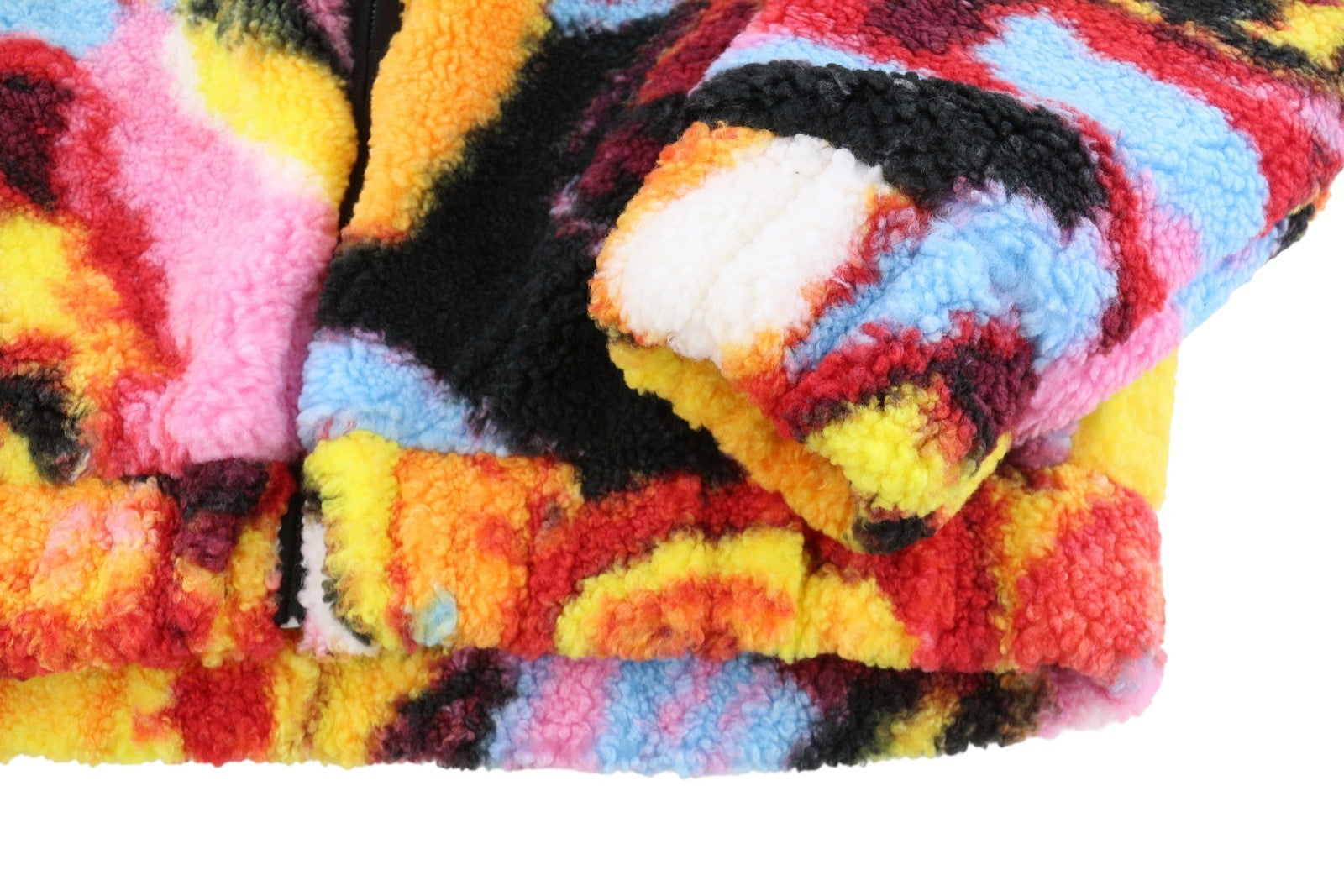 DESIGUAL Chaq Fluor Women Jacket XS Colourful Fluffy Padded Hooded Zip RRP259