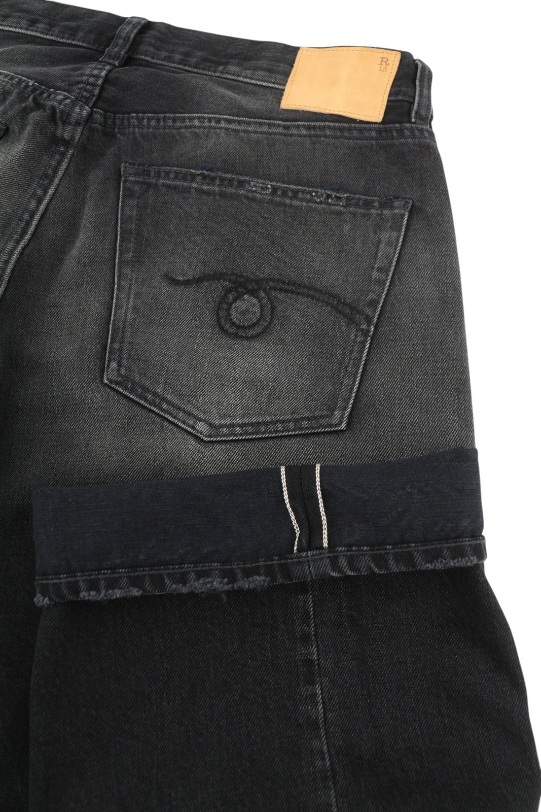 R13 Cuffed X-BF Women Jeans 30 Phantom Selvedge FW25