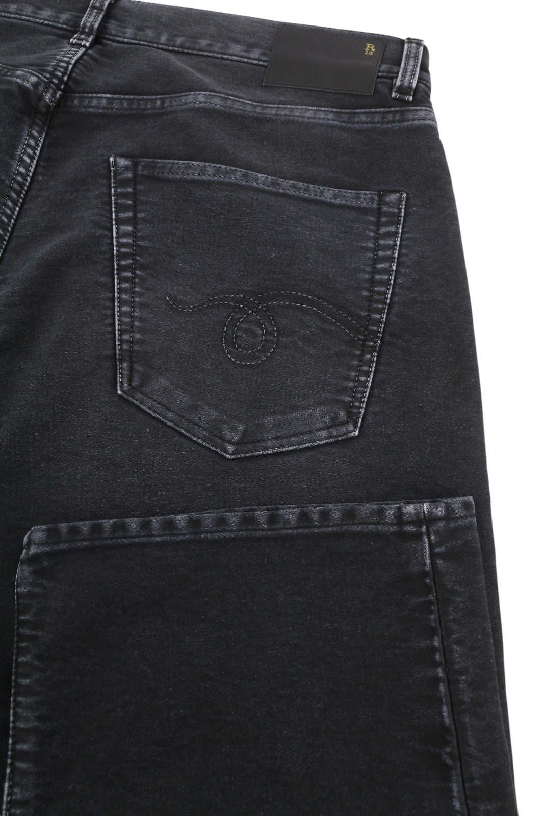 R13 X-BF Women Jeans 30 Black Moleskin FW25