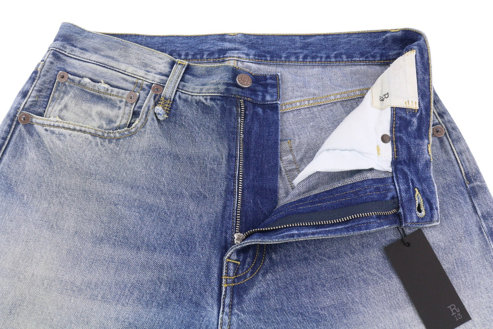 R13 Cuffed X-BF Women Jeans 27 Jasper Whiskers PF25