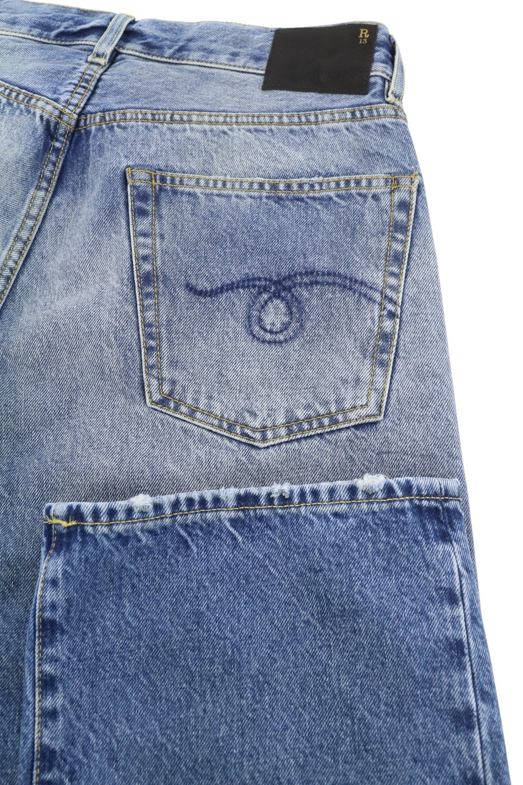 R13 Cuffed X-BF Women Jeans 28 Jasper Whiskers FW25