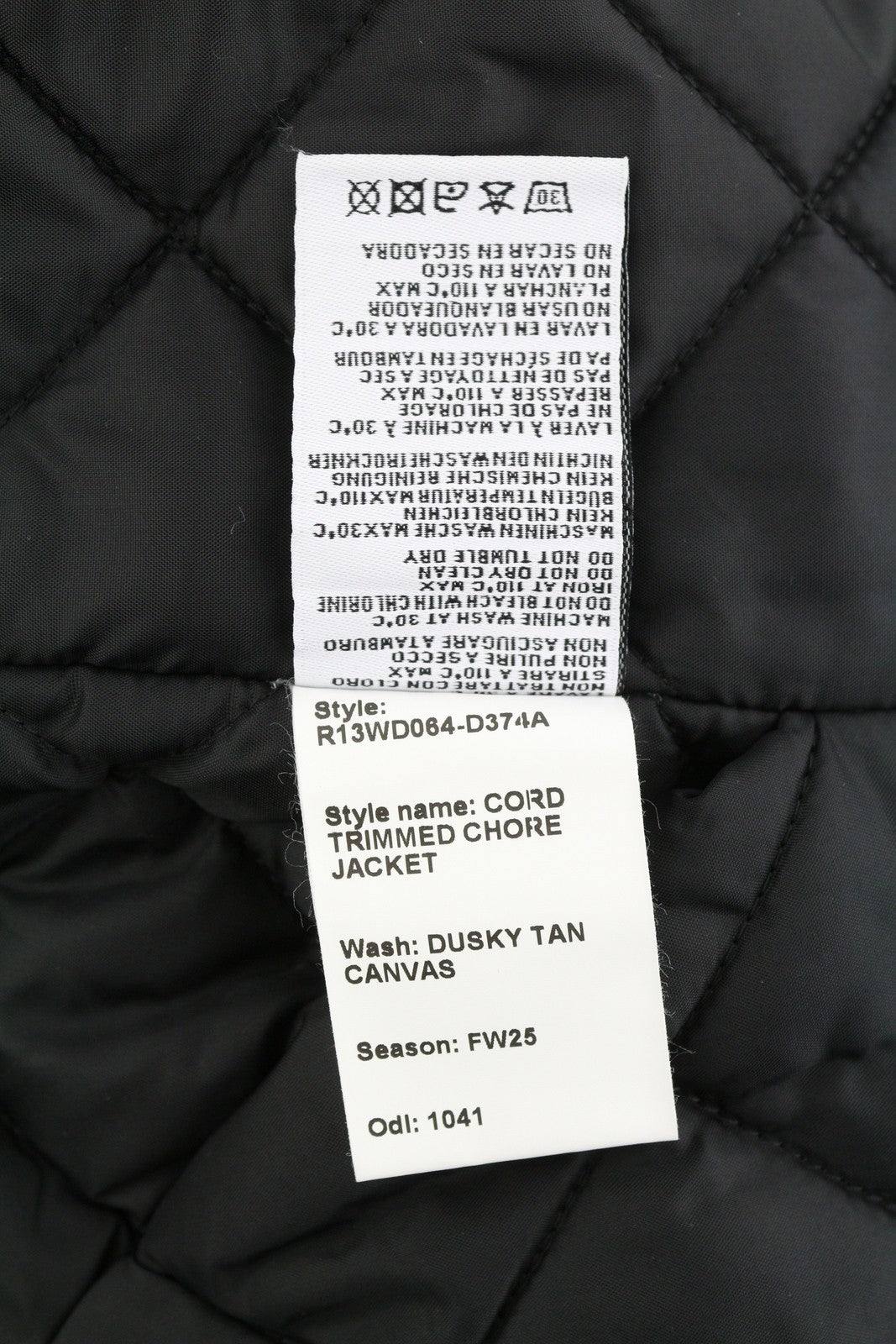 R13 Cord Trimmed Chore Women Jacket S Dusky Tan Canvas Relaxed FW25 RRP1699