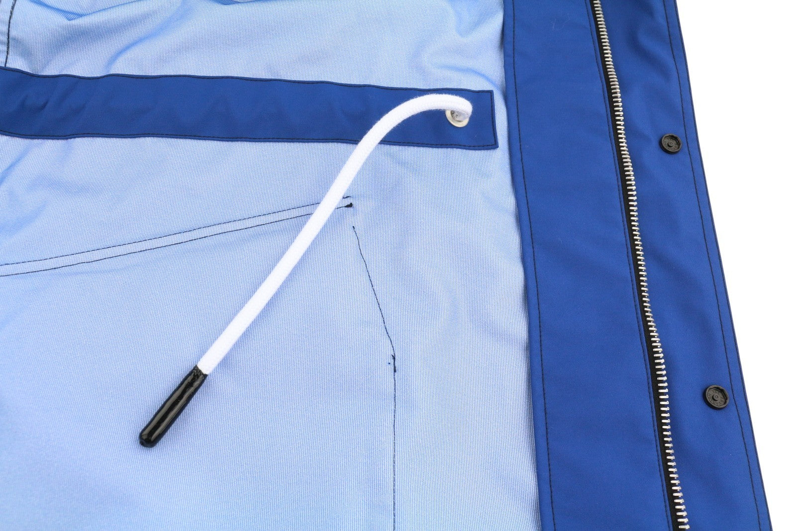 PALM ANGELS Men Jacket S Blue Hooded Overcoat Drawstring Waist Zip RRP1250