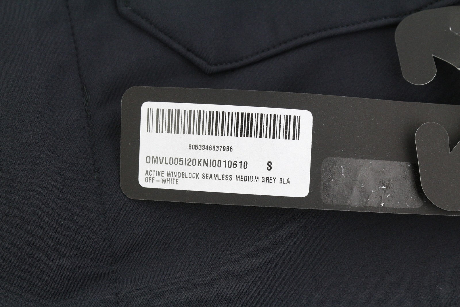 OFF-WHITE Active Windblock Seamless Men Jacket S Dark Grey Light RRP1250
