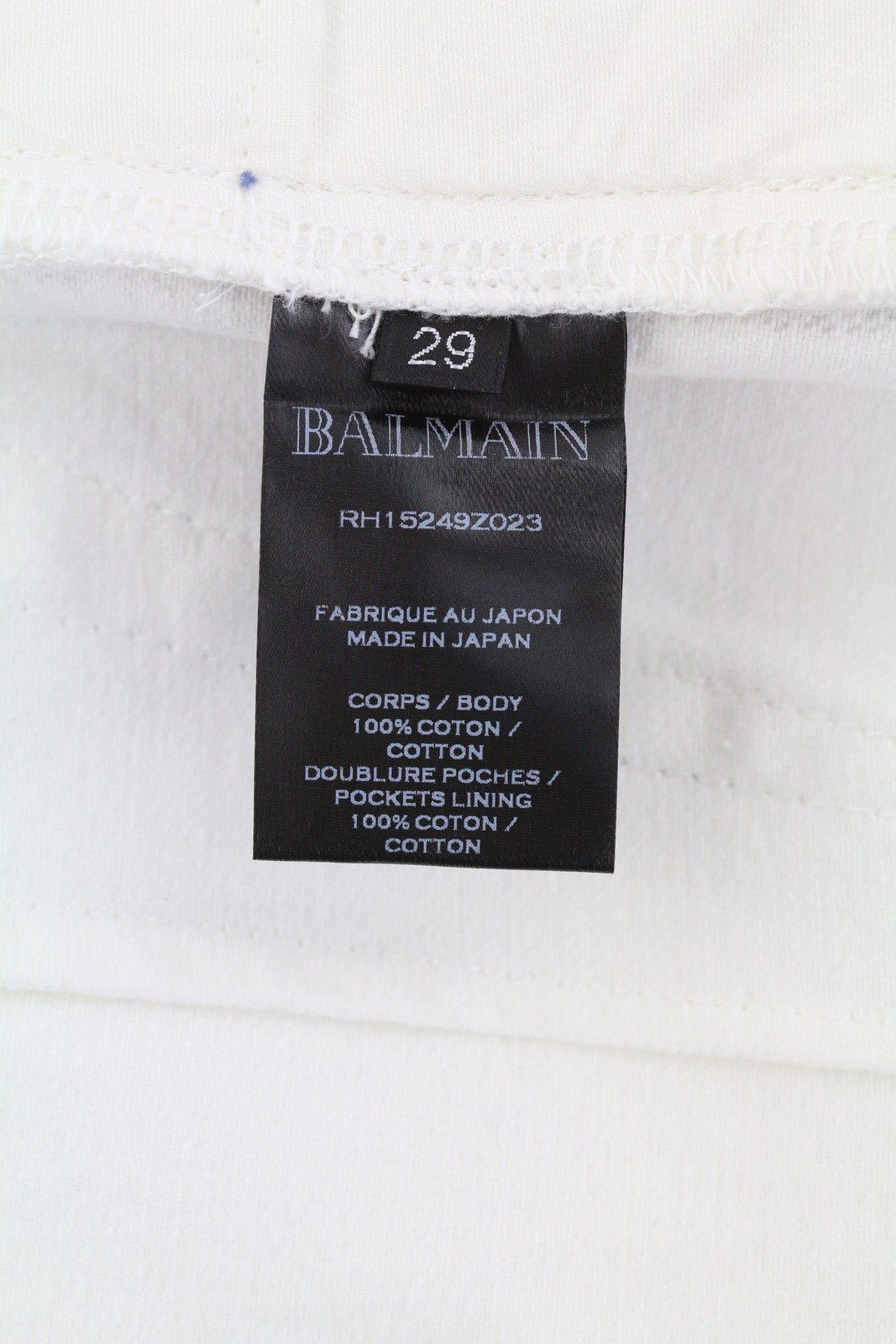 BALMAIN Men Jeans 29 White Distressed Straight Fit Destroyed Look RRP690