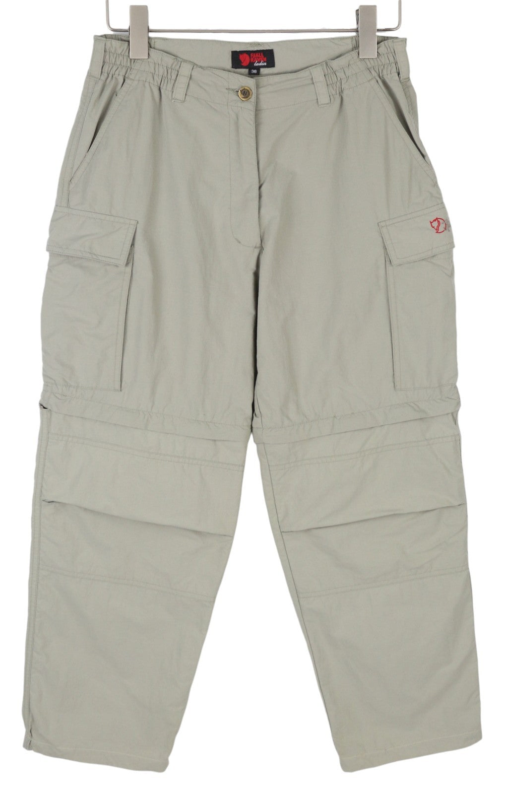 FJALLRAVEN Women Trousers 38 Grey Zip Fly Convertible 2in1 Trekking Shorts