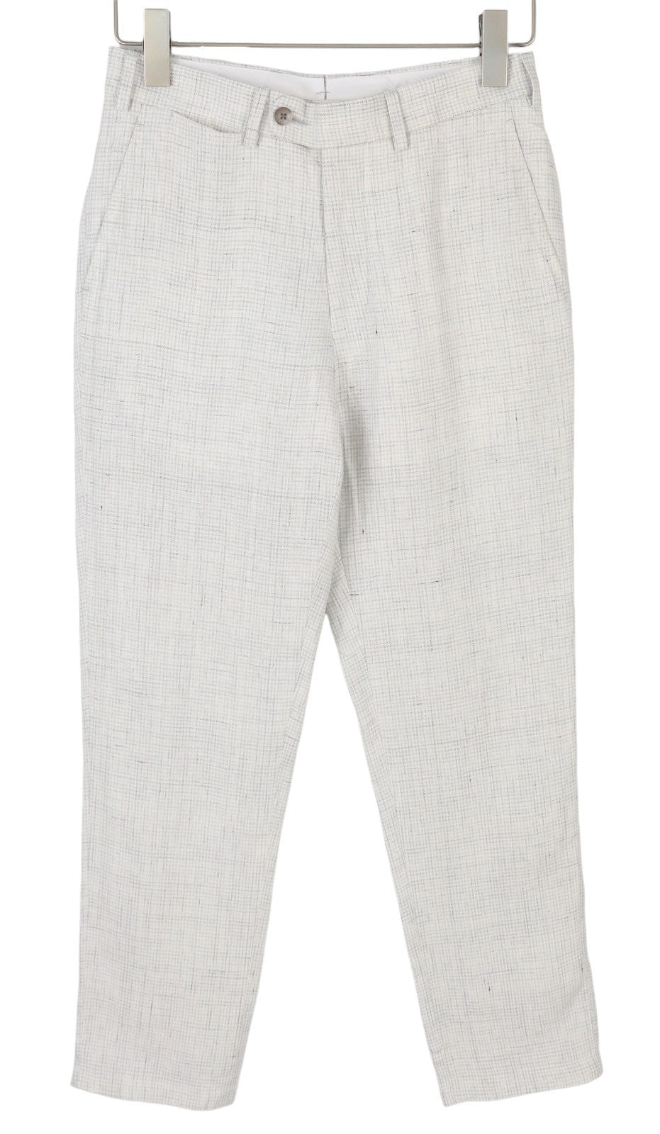 SUITSUPPLY Soho Men Trousers UK26R Light Grey Linen Patterned Tapered