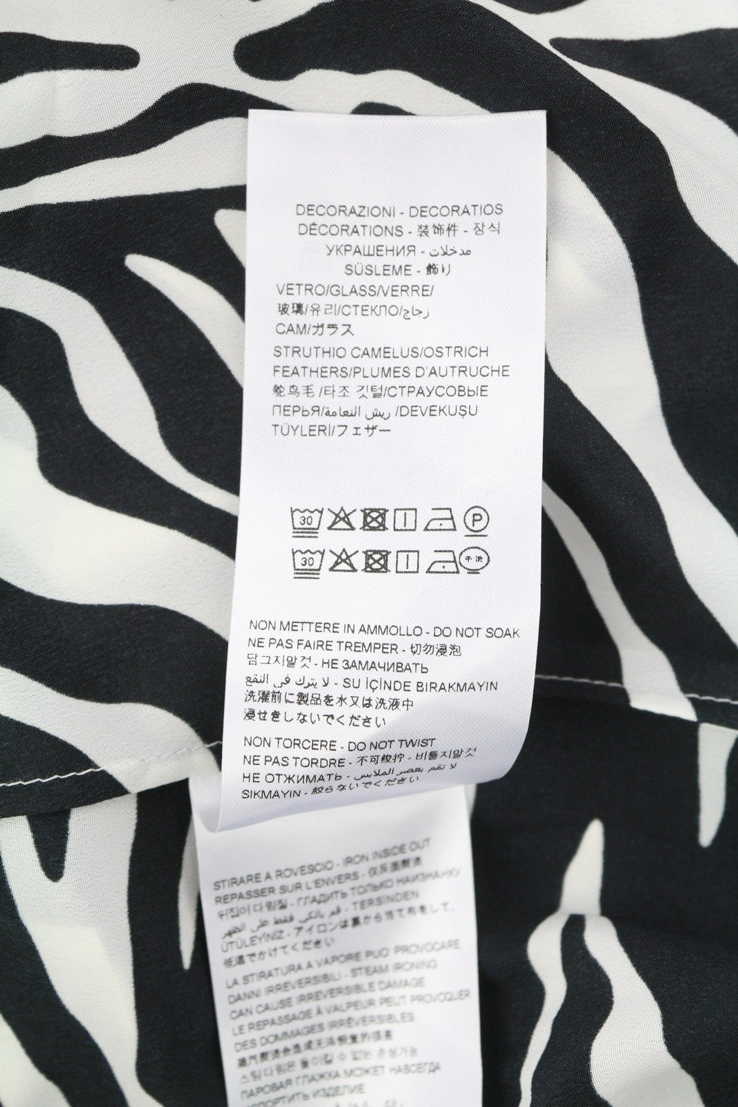 THE ATTICO Women Dress 42 Zebra Print Long Sleeve Belted Wrap Maxi RRP1199
