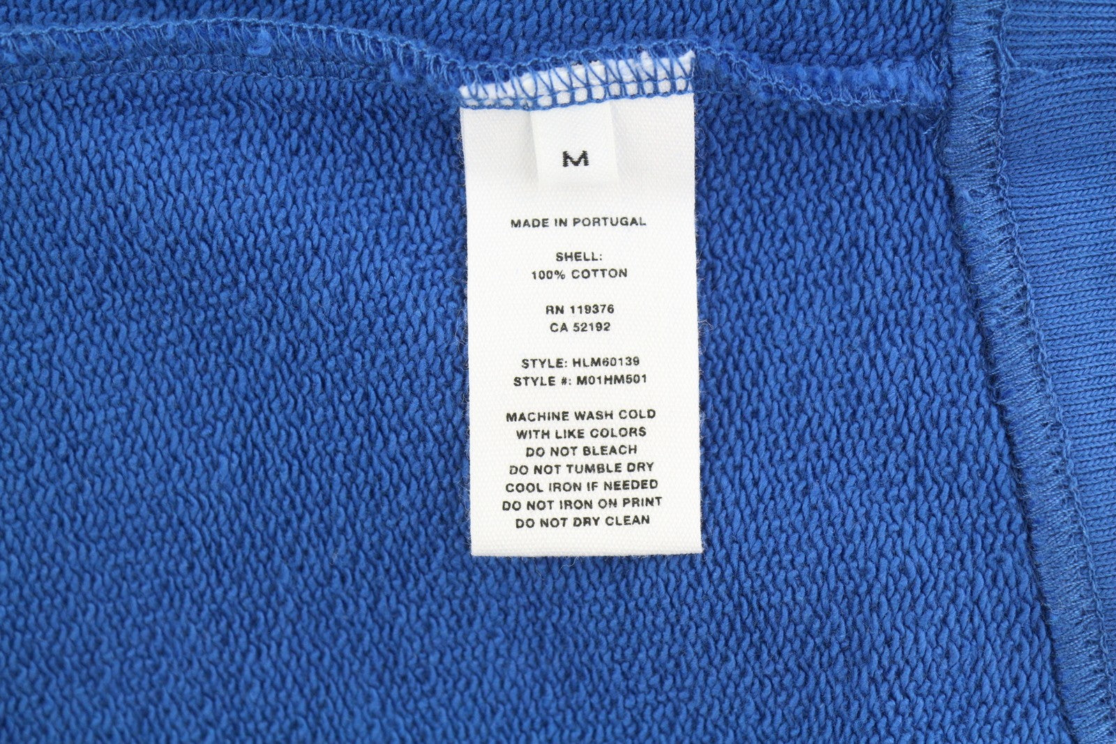 HELMUT LANG Trapunto Men Hoodie M Blue Hooded Pullover Pocket RRP299