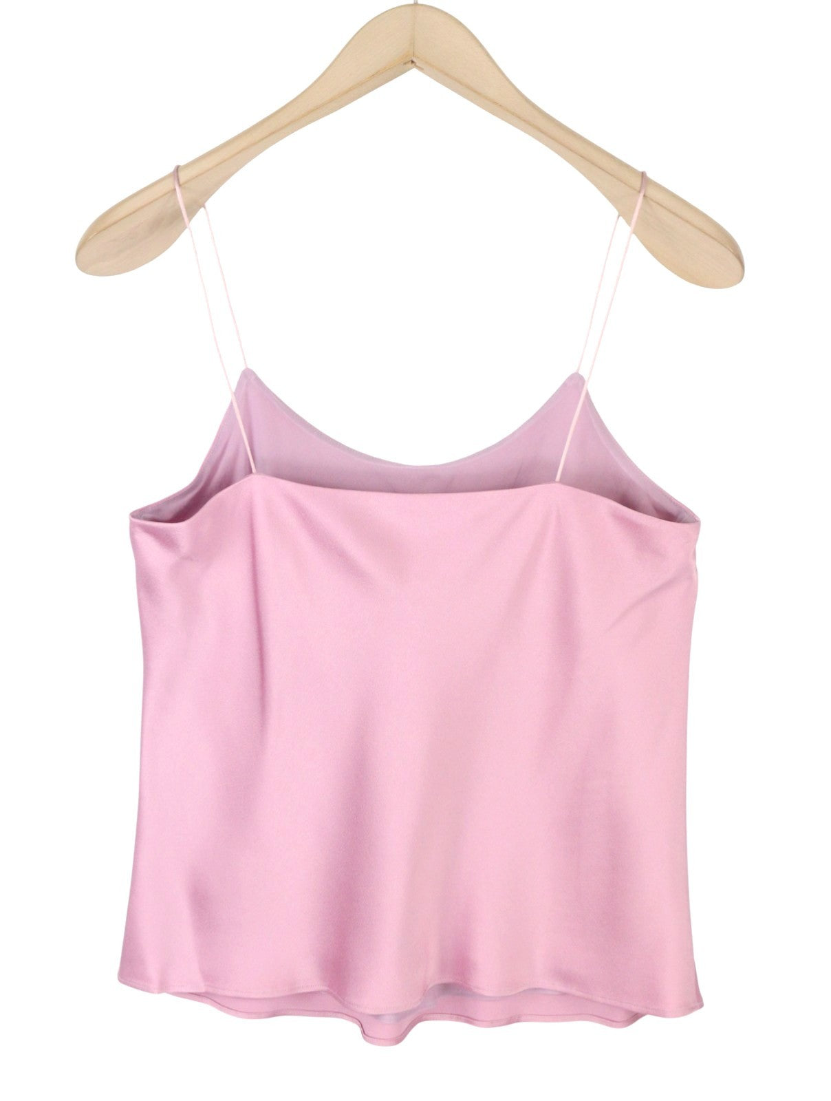 MAX MARA Women Blouse EU42 Pink Spaghetti Strap Shiny Look Lined