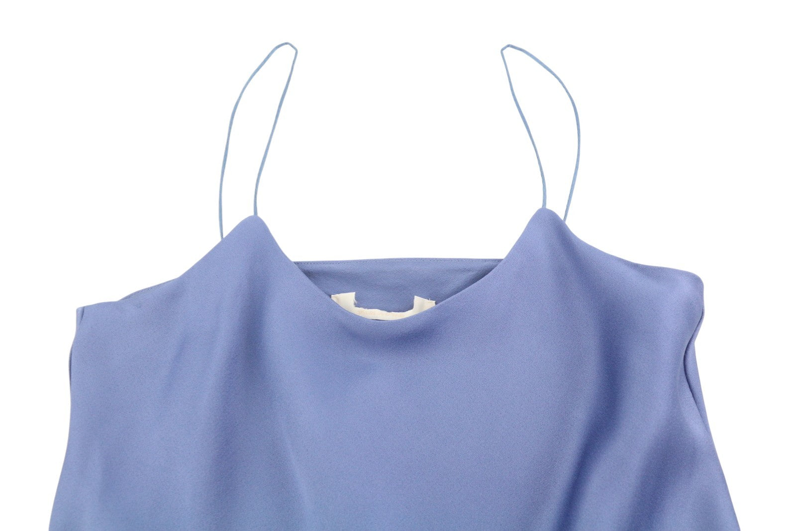 MAX MARA Women Blouse EU38 Blue Spaghetti Strap Shiny Look Lined