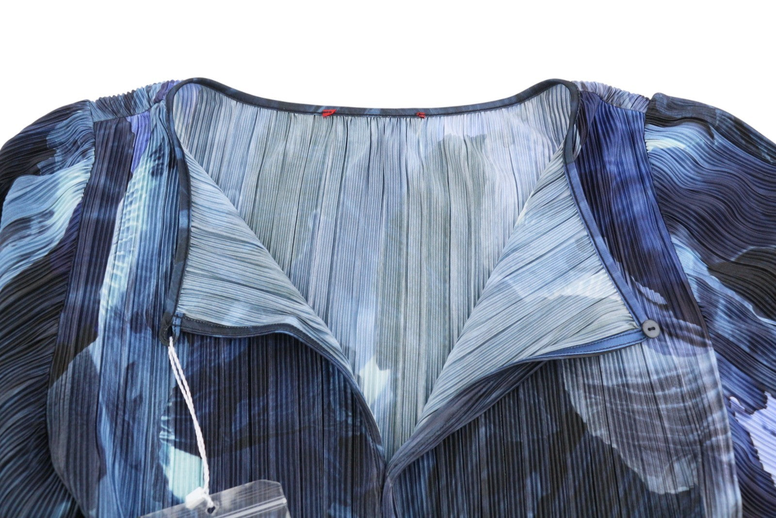 MAX&CO. Women Dress XS Blue Patterned Textured Belted Short Sleeved Knee-Length