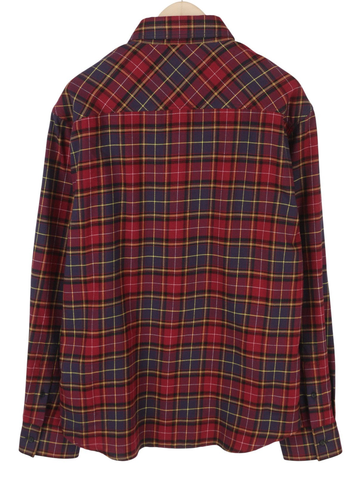 OFF-WHITE Spray Book Check Flan Red Men Shirt 50 Burgundy Button-Down Flannel