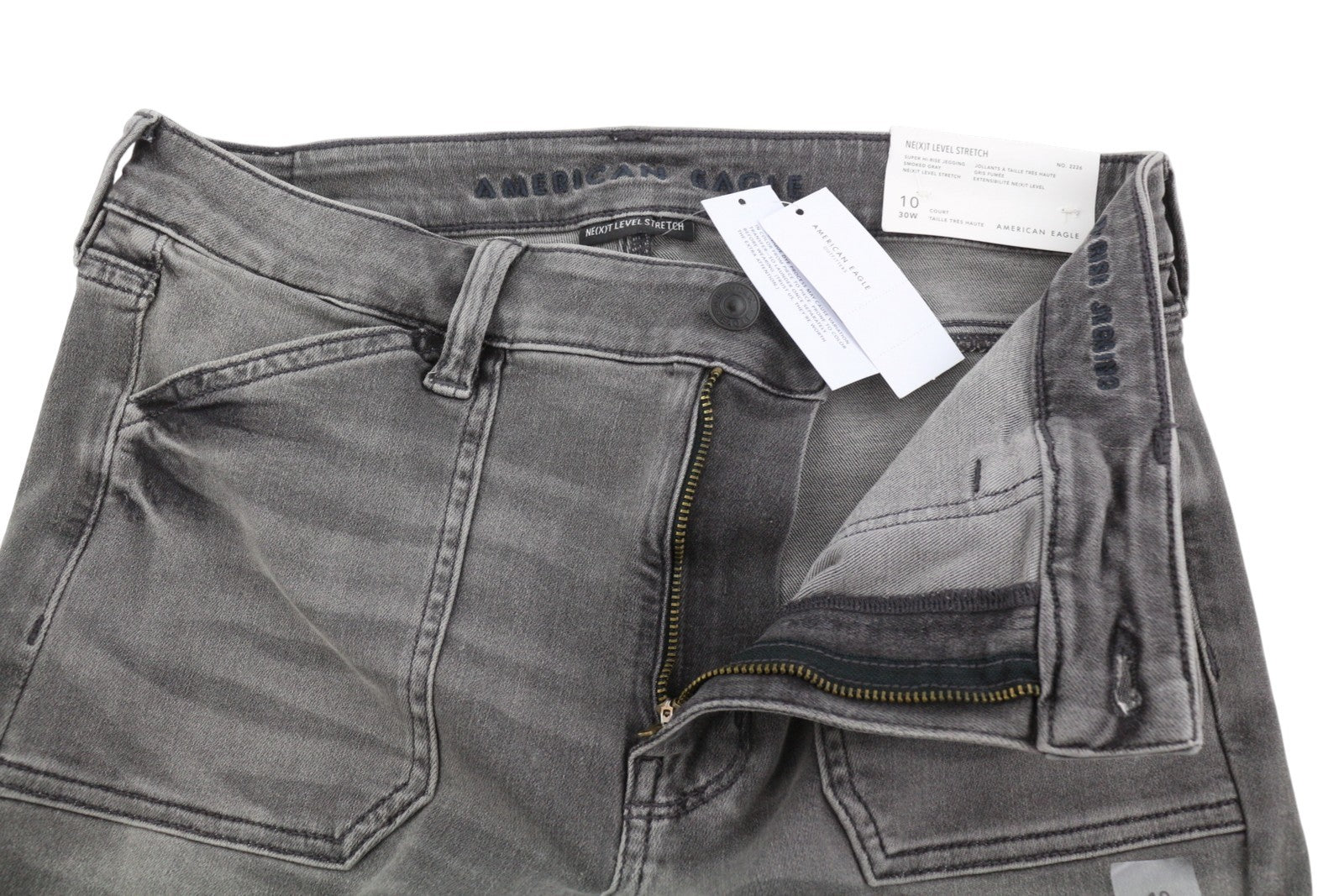AMERICAN EAGLE OUTFITTERS Super Hi-Rise Jegging Women Jeans W30 Smoked Grey