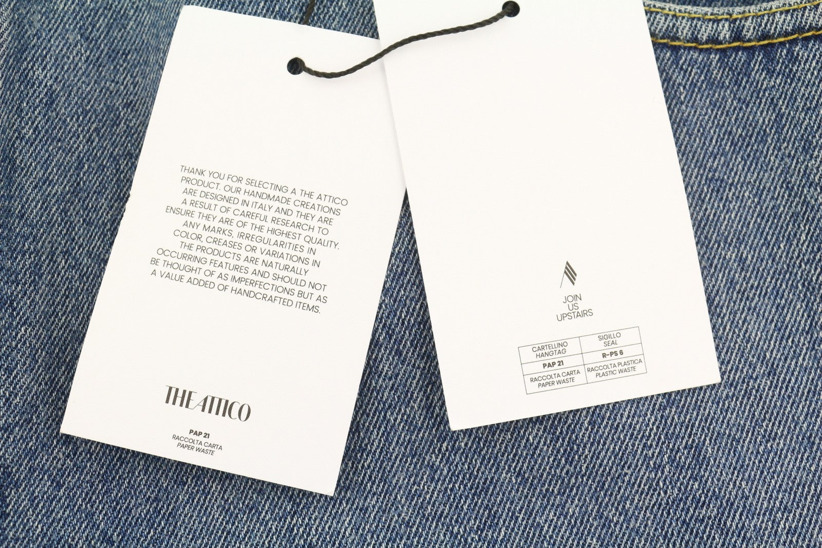 THE ATTICO Women Jeans W29 Blue Baggy Loose Fit Cut-Out Detail FW25 RRP790