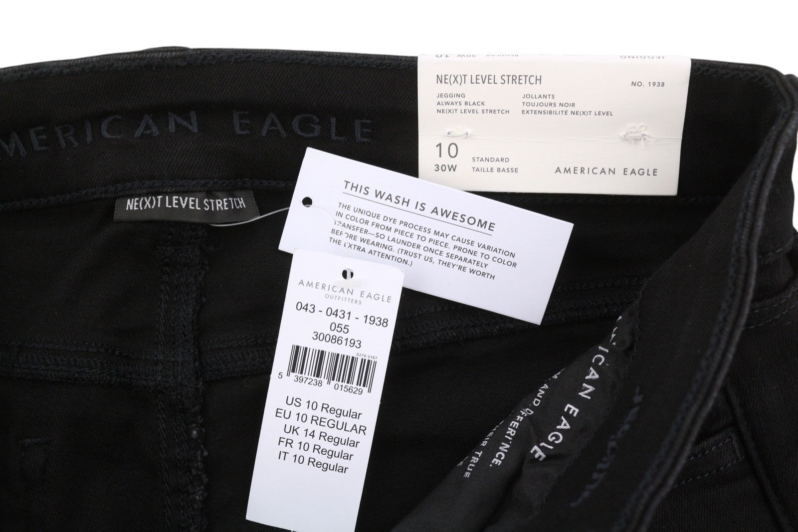 AMERICAN EAGLE OUTFITTERS Jegging Always Black Women Jeans W30 Stretch Skinny