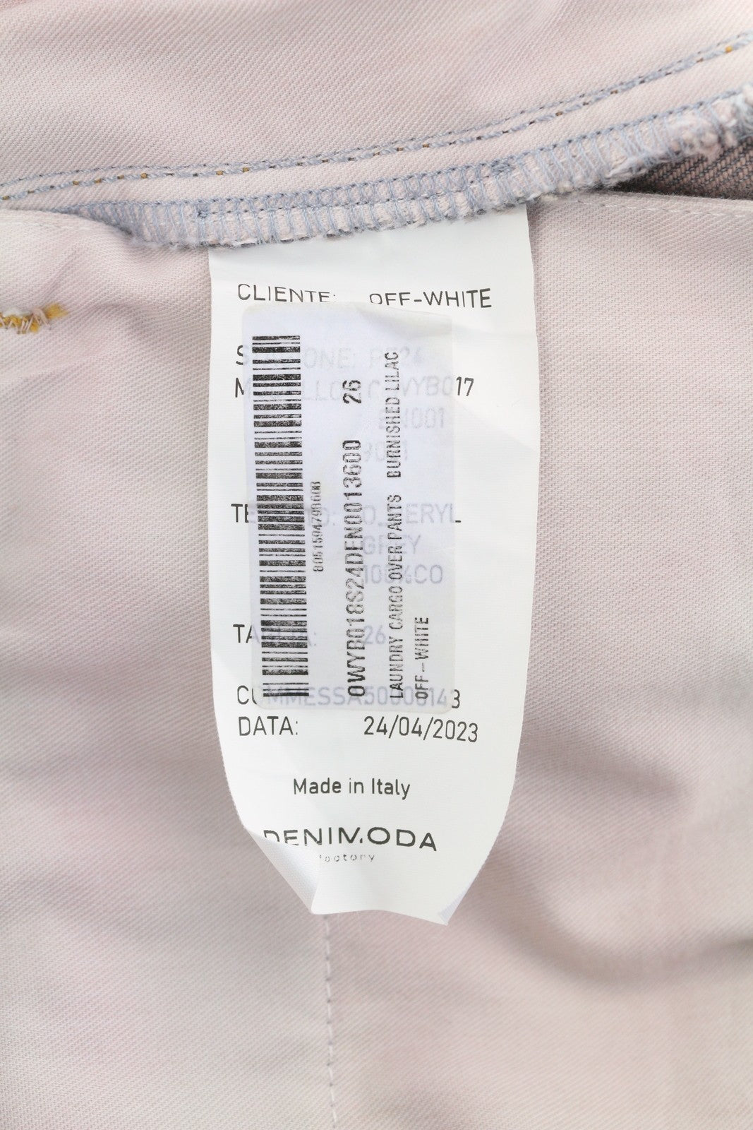 OFF-WHITE Laundry Cargo Over Women Jeans W26 Lilac Burnished Baggy RRP2088