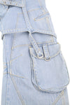 Jeans Bleach Cargo Over Pant