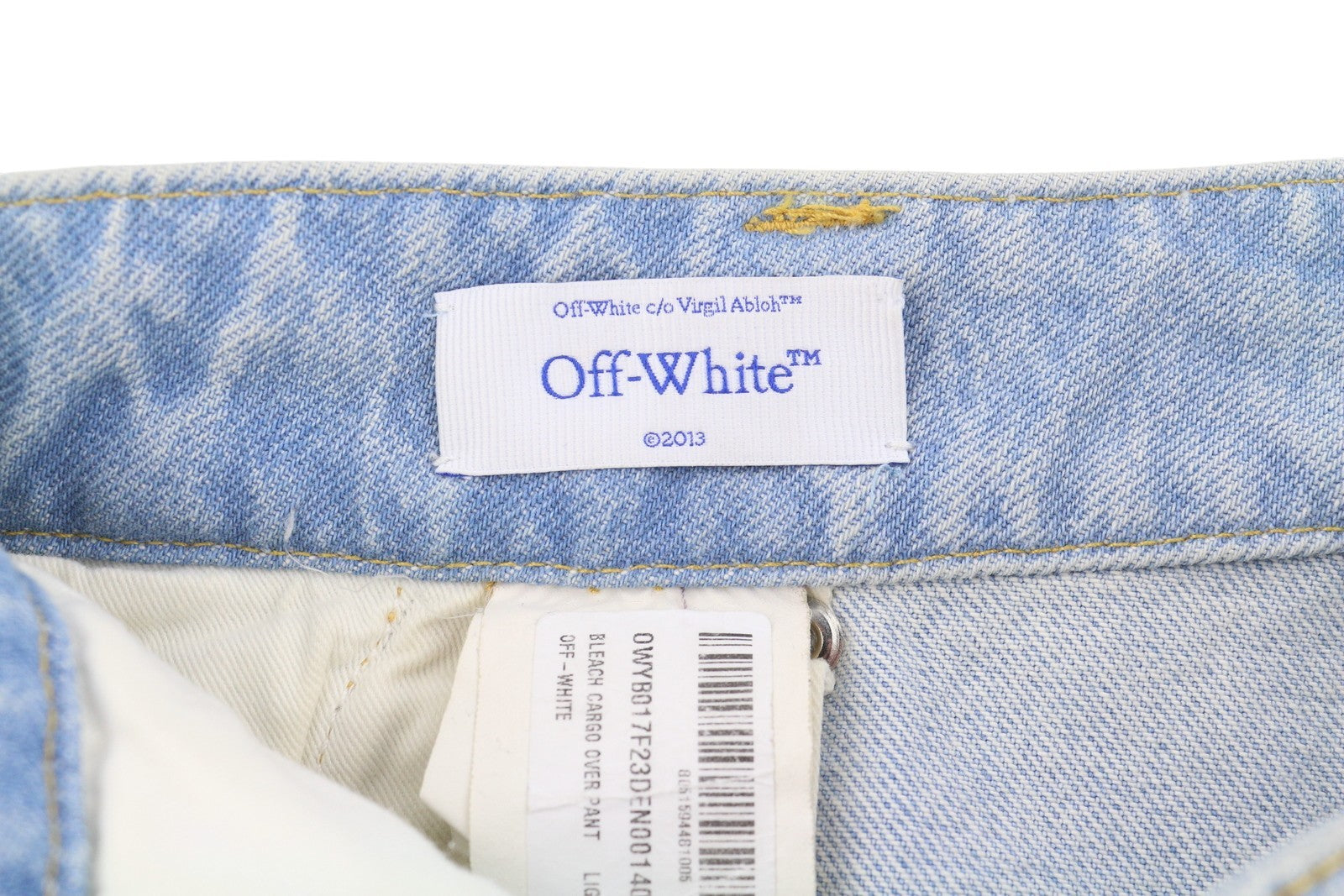 OFF-WHITE Bleach Cargo Over Pant Women Jeans W26 Light Blue Loose RRP2088