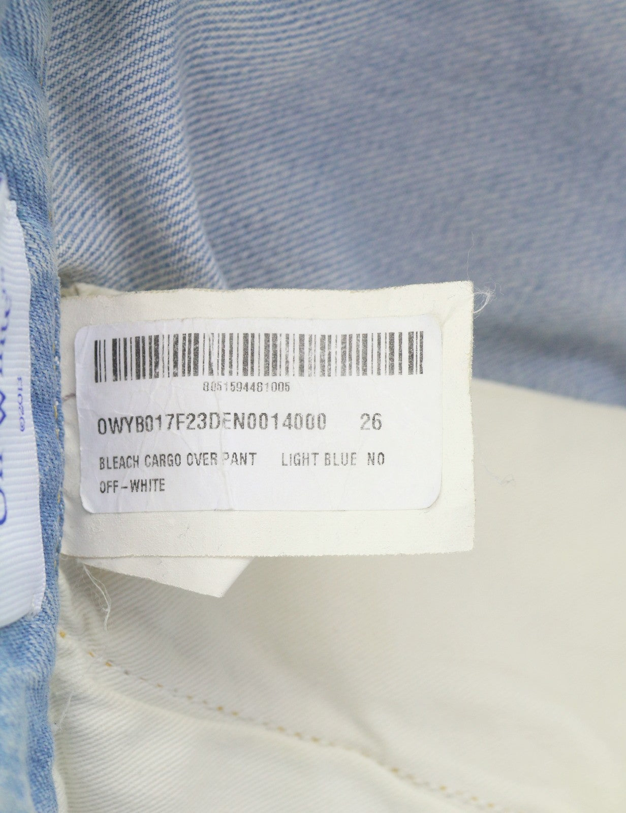 OFF-WHITE Bleach Cargo Over Pant Women Jeans W26 Light Blue Loose RRP2088