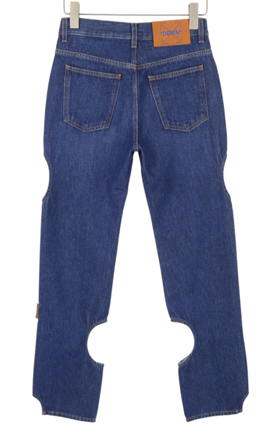 OFF-WHITE Meteor Denim Women Jeans W26 Blue Cut-Out Button Fly RRP765