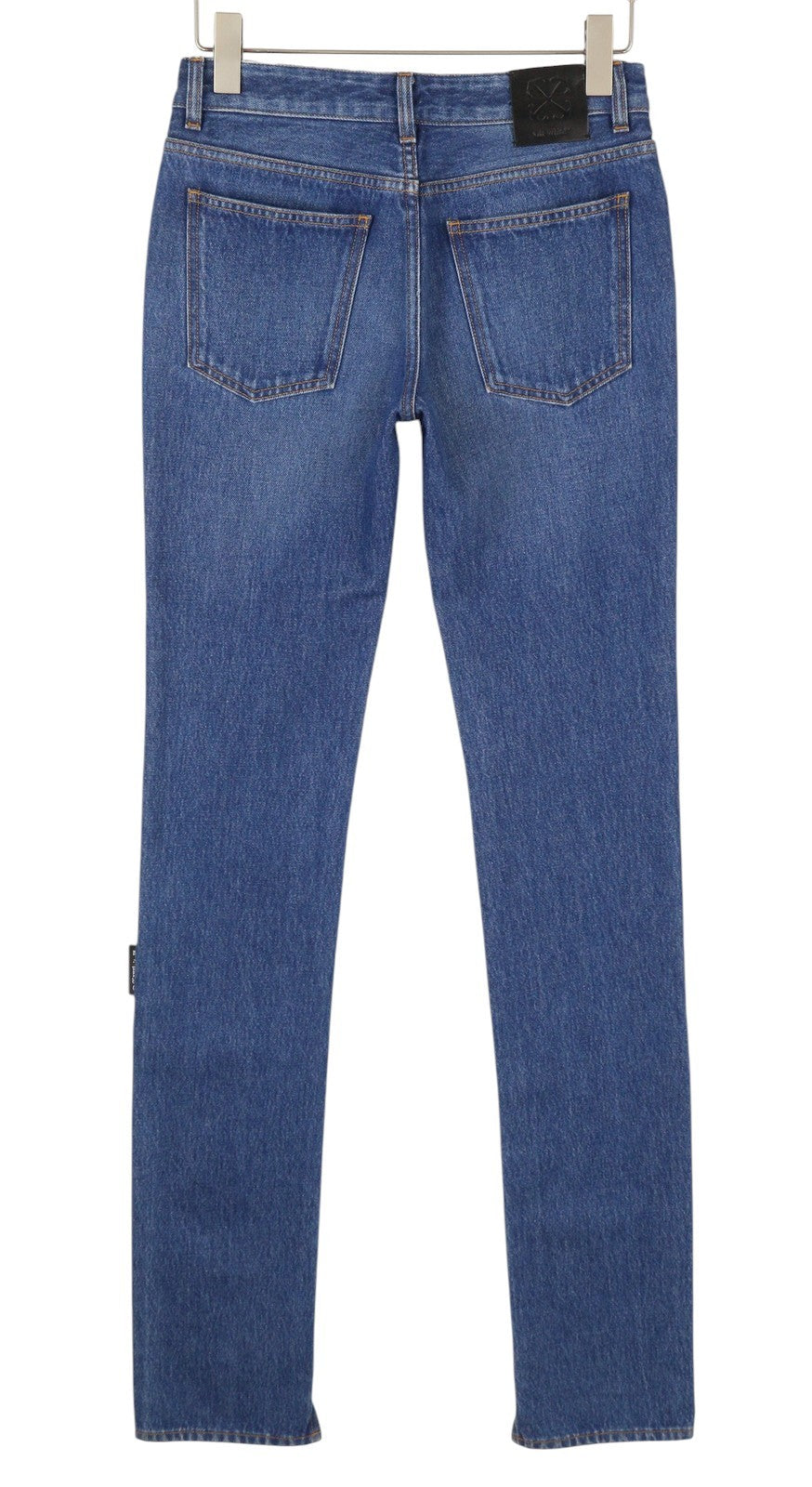 OFF-WHITE Denim Britney Women Jeans W26 Blue Washed Slim Button Fly RRP499