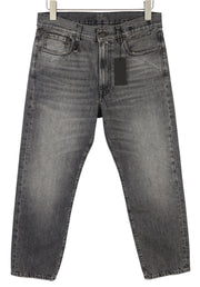 R13 Boyfriend Women Jeans 26 Leyton Black Whiskered Fade Cropped Zip FW25