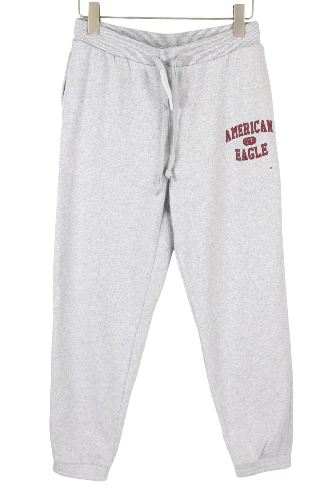 AMERICAN EAGLE OUTFITTERS Men Trousers M Grey Melange Drawstring Sweatpants