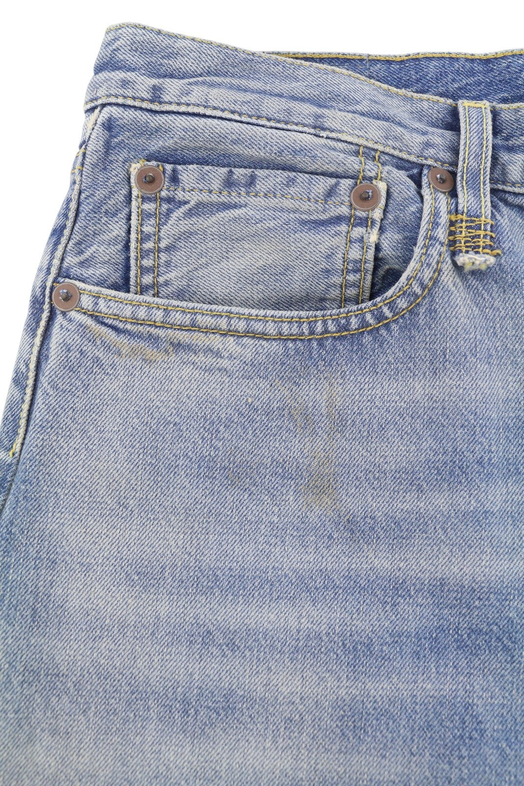 R13 D'Arcy Loose Men Jeans 33 Veiled Blue Whiskered Faded Zip SS25