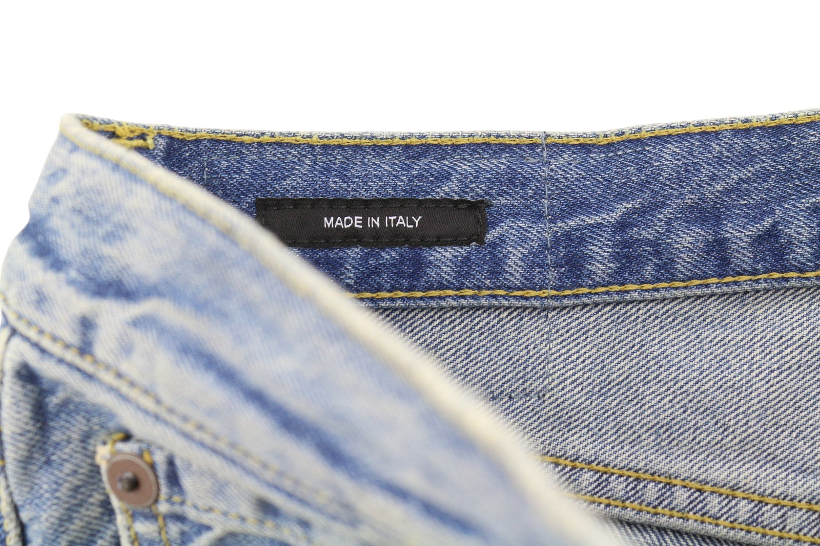 R13 D'Arcy Loose Men Jeans 33 Veiled Blue Whiskered Faded Zip SS25