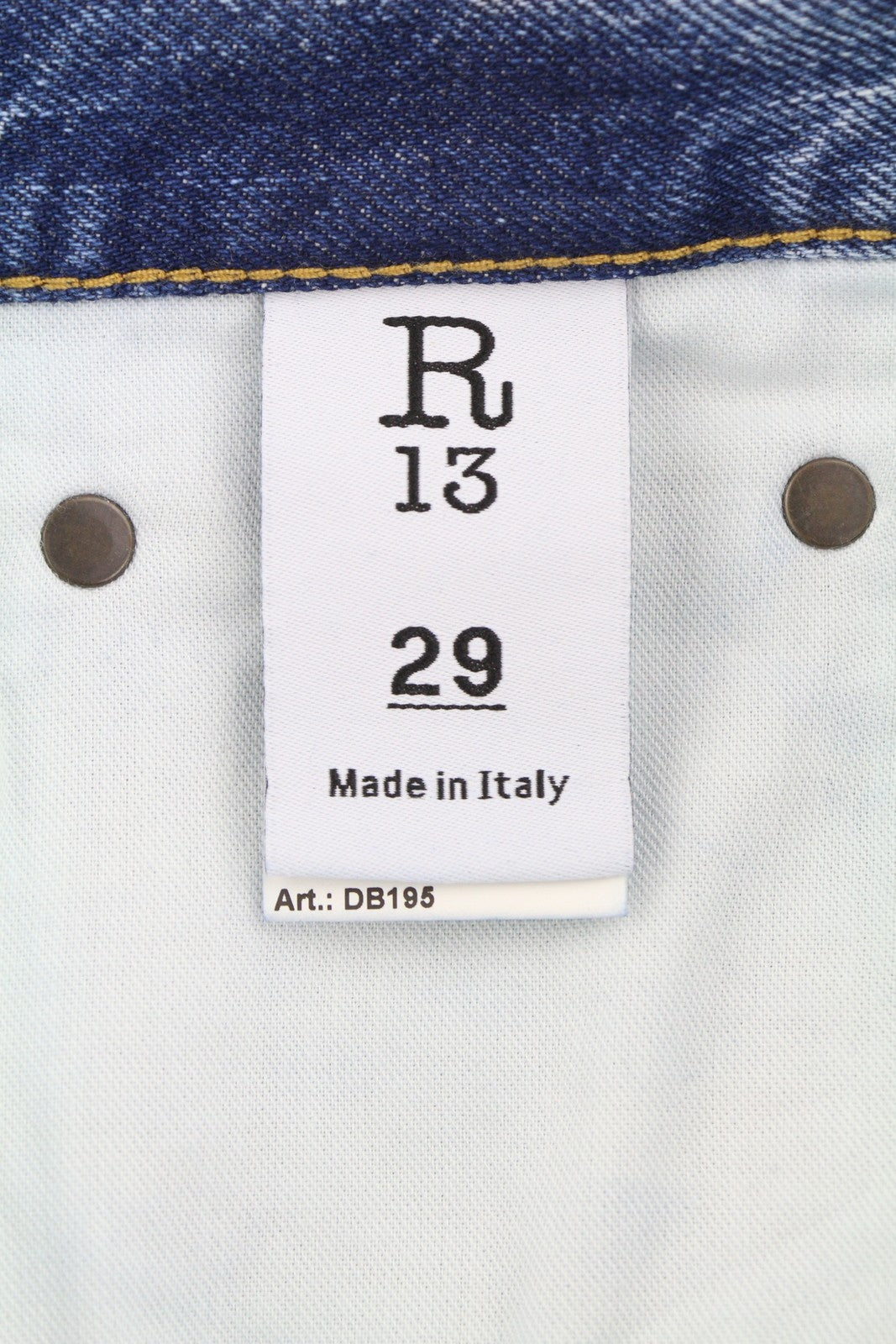 R13 Boyfriend Women Jeans 29 Jasper Blue Whiskered Cropped Zip FW25