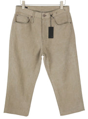 R13 X-BF Women Trousers 29 Beige Hemp Blend Cropped Straight Zip PF25