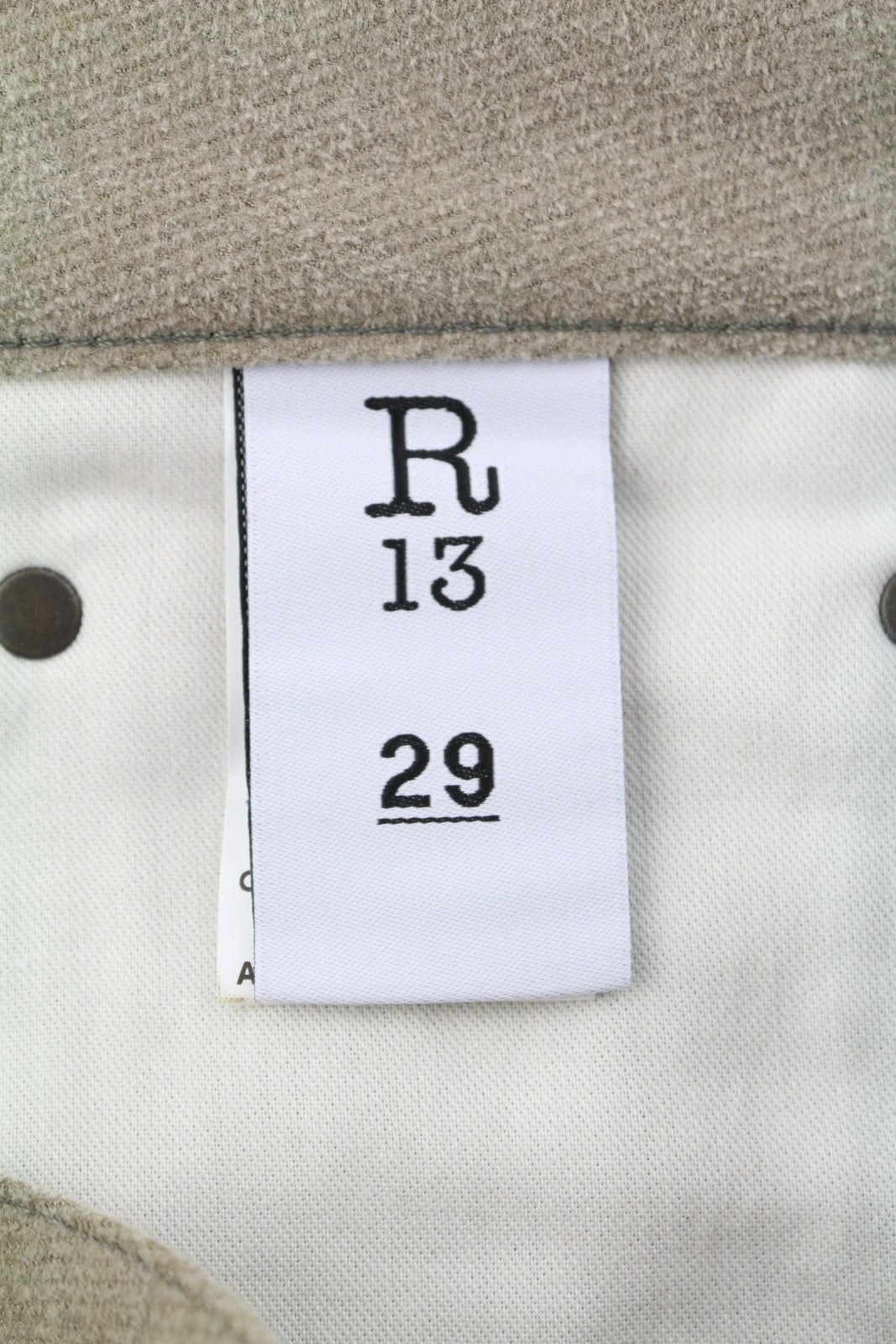 R13 X-BF Women Trousers 29 Beige Hemp Blend Cropped Straight Zip PF25