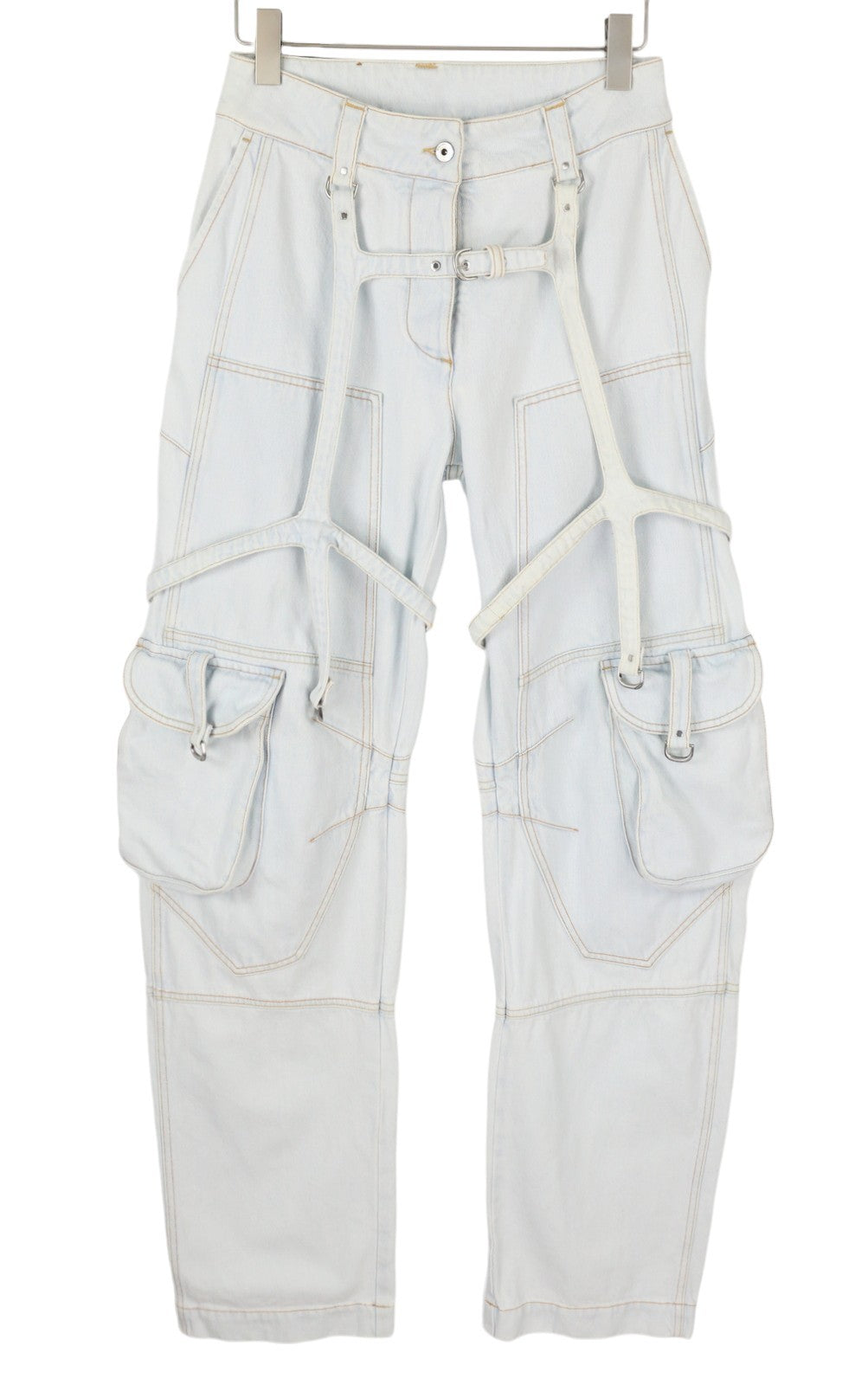 OFF-WHITE c/o VIRGIL ABLOH Bleach Cargo Over Women Jeans W26 Baggy RRP2088