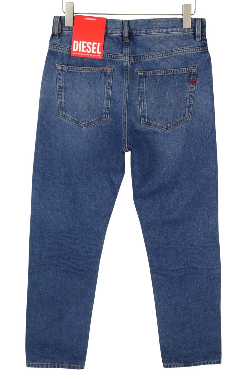 DIESEL 2020 D-Viker 0GYCT Men Jeans W30/L34 Blue Faded Regular Fit Straight Leg