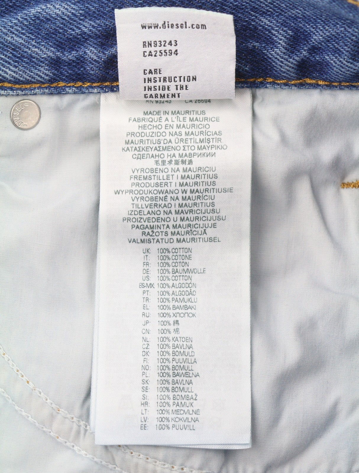 DIESEL 2020 D-Viker 0GYCT Men Jeans W30/L34 Blue Faded Regular Fit Straight Leg
