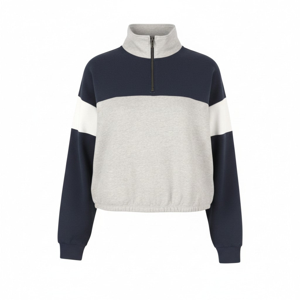 AMERICAN EAGLE OUTFITTERS Women Sweatshirt XS Melange Half Zip Neck Oversized