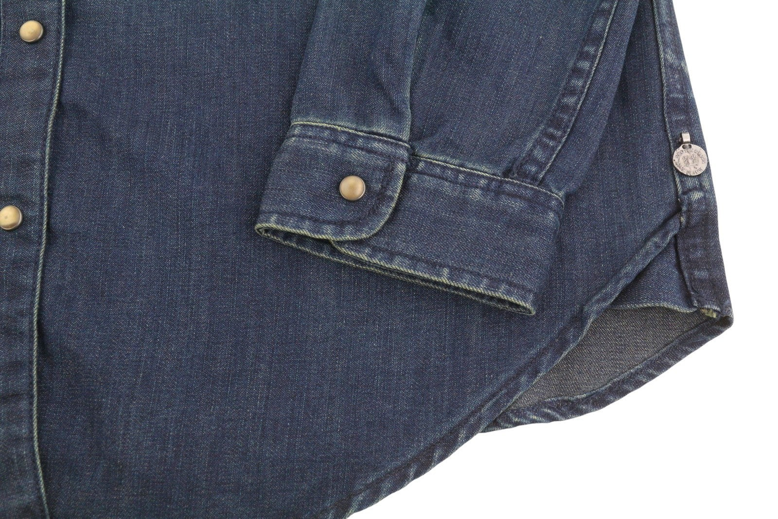 SCOTCH & SODA Women Shirt S Dark Blue Denim Snap Button Patch Pocket Casual