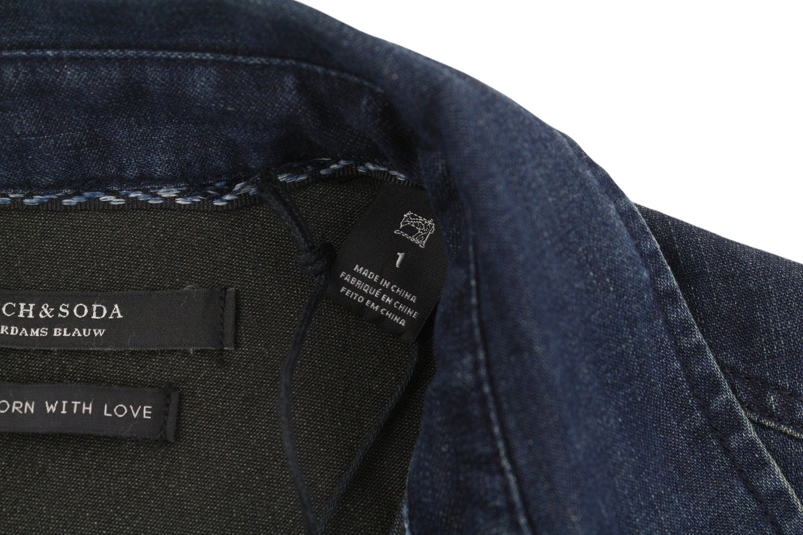 SCOTCH & SODA Women Shirt S Dark Blue Denim Snap Button Patch Pocket Casual