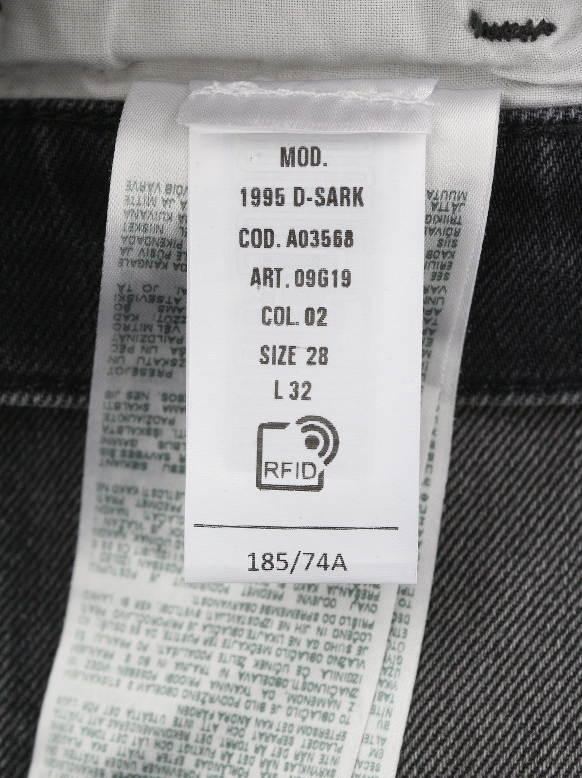 DIESEL 1995 D-Sark 09G19 Men Jeans W28/L32 Grey Faded Distress Slim RRP225