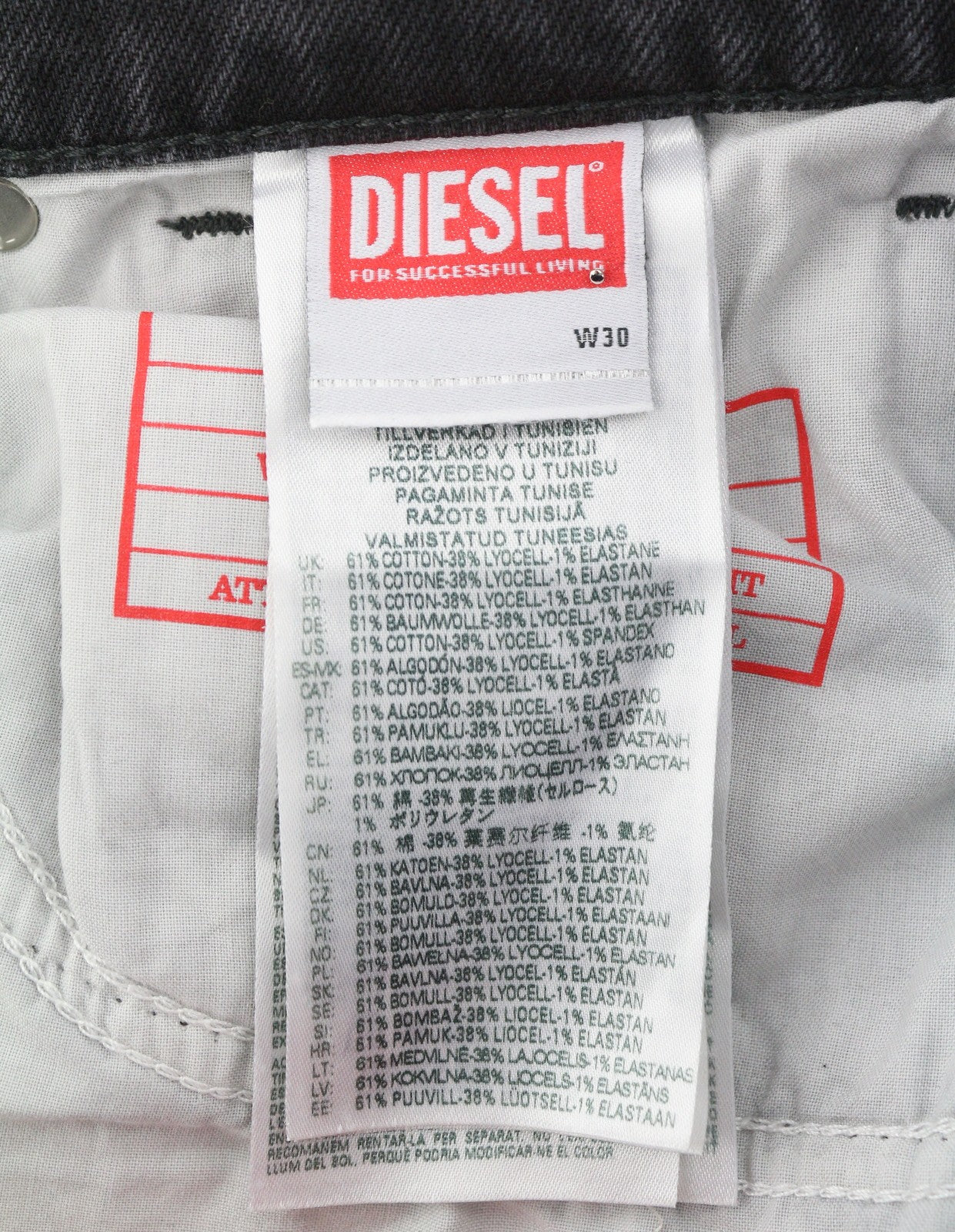 DIESEL 1995 D-Sark 09G19 Men Jeans W30/L32 Grey Faded Distress Slim RRP225