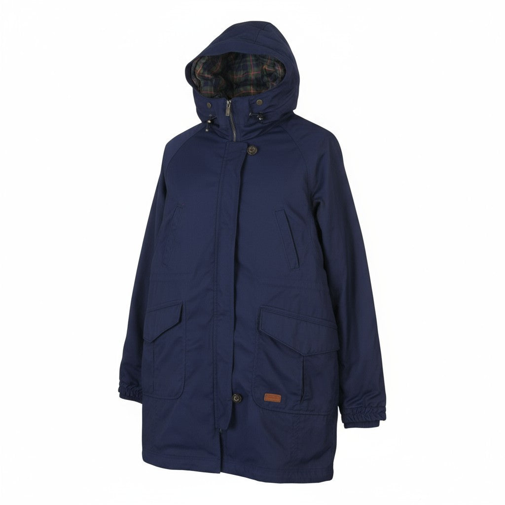 PEAK PERFORMANCE Bea Parka Women Jacket XL Blue Hooded Padded Zip 2in1