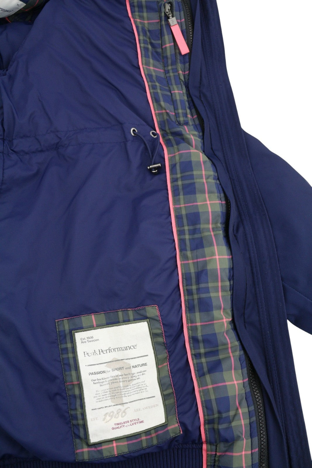 PEAK PERFORMANCE Bea Parka Women Jacket XL Blue Hooded Padded Zip 2in1
