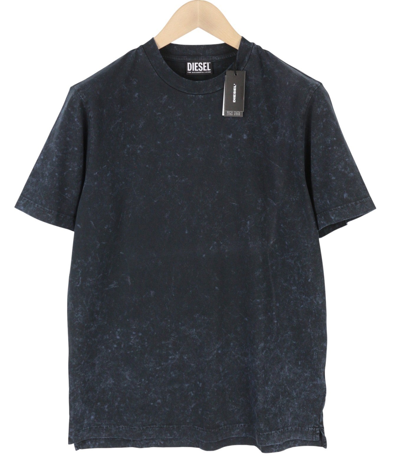 DIESEL T-Just-Slits-B65 Men T-Shirt S Dark Blue Crew Faded Short Sleeve