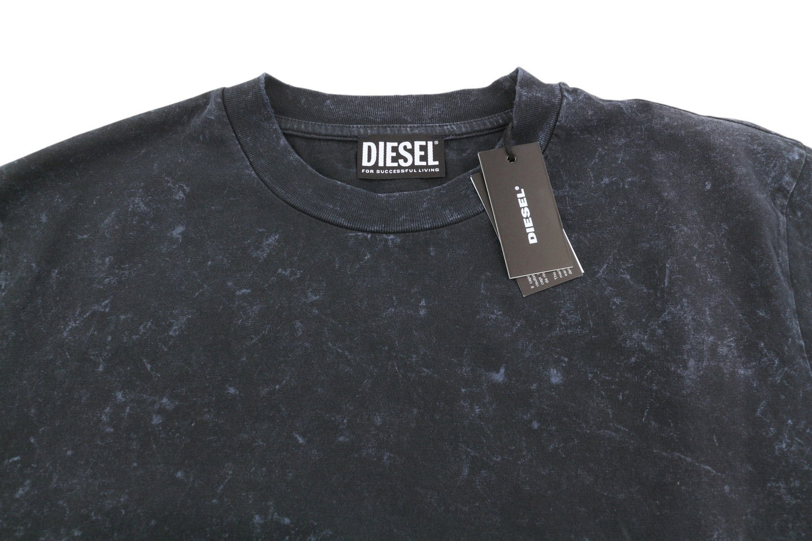 DIESEL T-Just-Slits-B65 Men T-Shirt S Dark Blue Crew Faded Short Sleeve