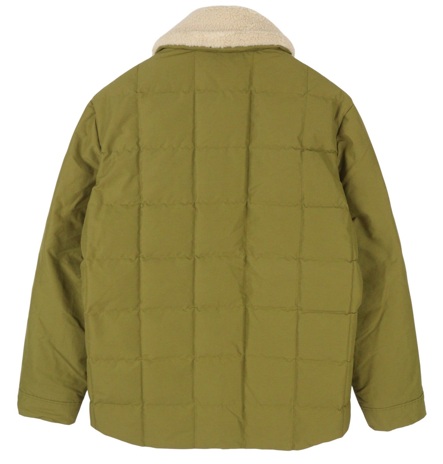 WOOLRICH Duster Blizzard Men Jacket L Green Down Sherpa Quilted RRP595